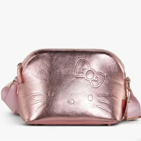 Hello Kitty Crossbody Rose Gold Embossed Insulated Bag Limited Edition NWT - Picture 2 of 7